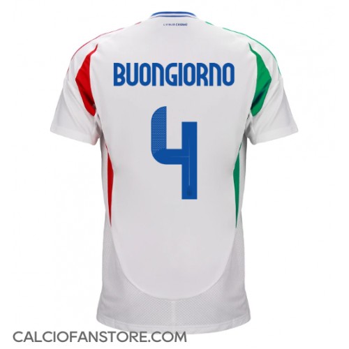 Maglia Calcio Italia Alessandro Buongiorno #4 Seconda Divisa Europei 2024 Manica Corta